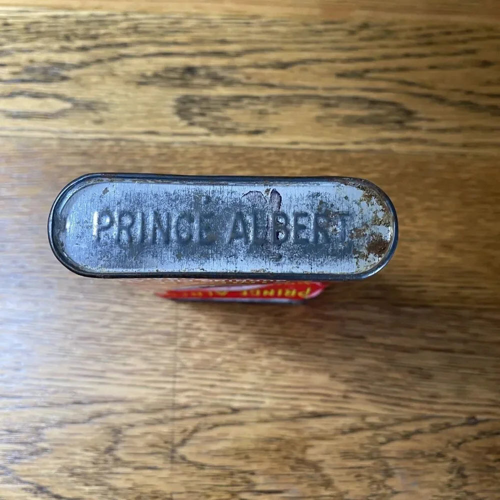 Prince Albert Crimp Cut Long Burning Pipe & Cigarette Tobacco Tin Red Can